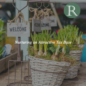 Economic development illustration with basket at a farmers market.