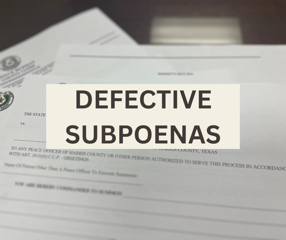 Defective Subpoenas